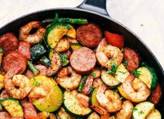 Cajun Shrimp and Sausage Vegetable Skillet