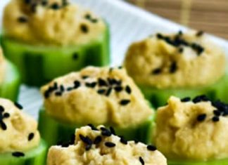 Cucumber Hummus Bites