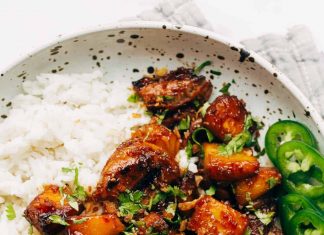 Pineapple Pork with Coconut Rice Recipe