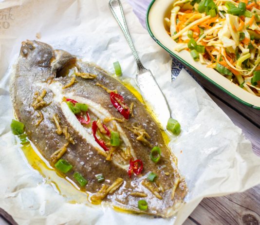 Baked Lemon Sole With Ginger & Chilli Sauce