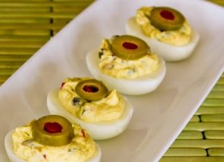 Deviled Eggs with Green Olives (Video)