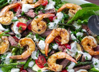 Surf & Turf Salad (Paleo, Whole30, Gluten-free)