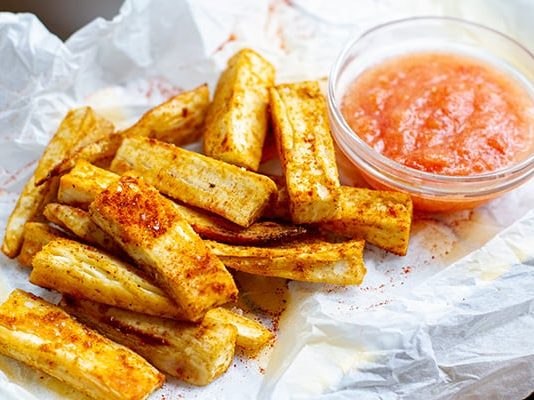 Yuca Fries With Tomato Garlic Salsa (Gluten-Free, Whole30)