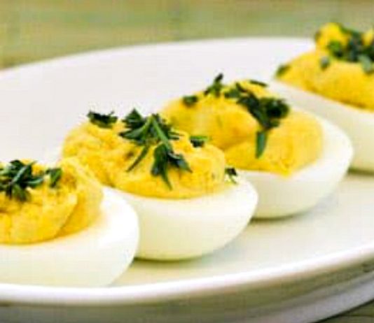 Tarragon-Mustard Deviled Eggs