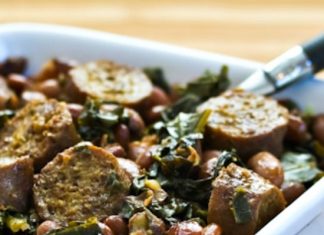 Crockpot Sausage, Beans, and Greens