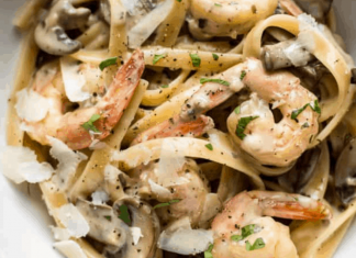 Creamy Shrimp and Mushroom Pasta