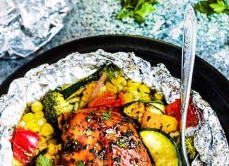 Grilled Honey Barbecue Chicken Foil Packets