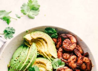 Blackened Shrimp Avocado Burrito Bowls