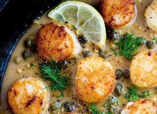 Pan Seared Scallops with Lemon Caper Sauce