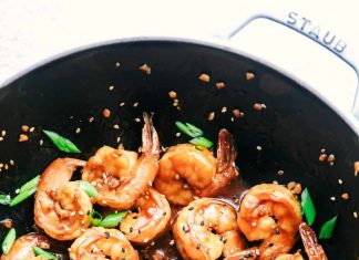 Sticky Sesame Garlic Shrimp