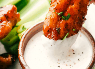 Air Fryer Chicken Wings with Honey Buffalo Sauce