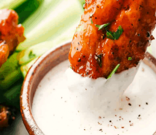 Air Fryer Chicken Wings with Honey Buffalo Sauce