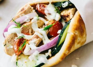 Homemade Chicken Gyro with Tzatziki