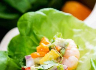 Mango Shrimp Lettuce Wraps