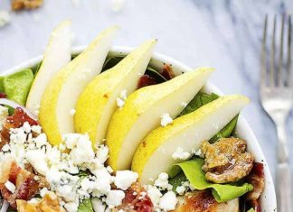 Grilled Chicken, Bacon, and Pear Salad with Poppyseed Dressing