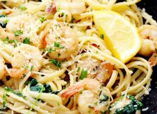 Lemon Garlic Parmesan Shrimp Pasta