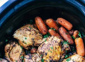 Slow Cooker Brown Sugar Balsamic Chicken and Vegetables