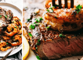 Skillet Garlic Butter Steak and Shrimp