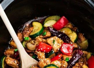 Skinny Slow Cooker Kung Pao Chicken