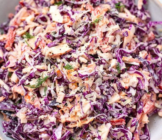 Red Cabbage Coleslaw With Apple & Parmesan