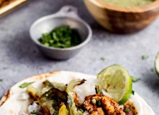 Sheet Pan Salsa Verde Chicken Fajitas