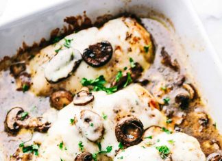 Easy Baked Cheesy Mushroom Chicken