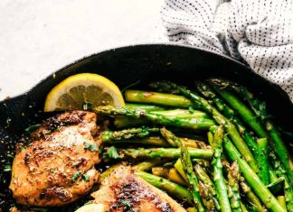 Lemon Garlic Butter Herb Chicken with Asparagus