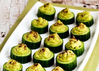 Cucumber Guacamole Appetizer Bites
