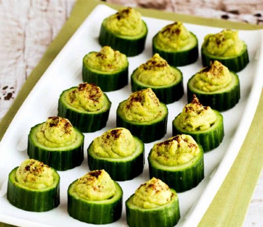 Cucumber Guacamole Appetizer Bites