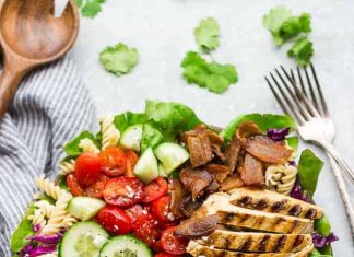 Balsamic Chicken Cobb Salad with Pasta