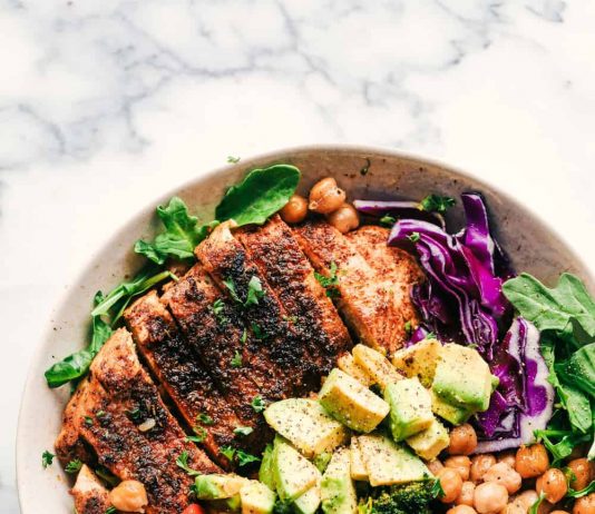 Blackened Chicken Avocado Power Bowls
