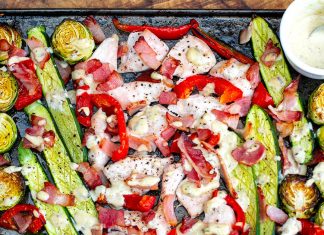 Caesar Chicken Sheet Pan Dinner (Paleo, Whole30, Keto)