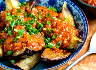 Tomato Miso Roasted Eggplant (Vegan, Low-Carb, Gluten-Free)